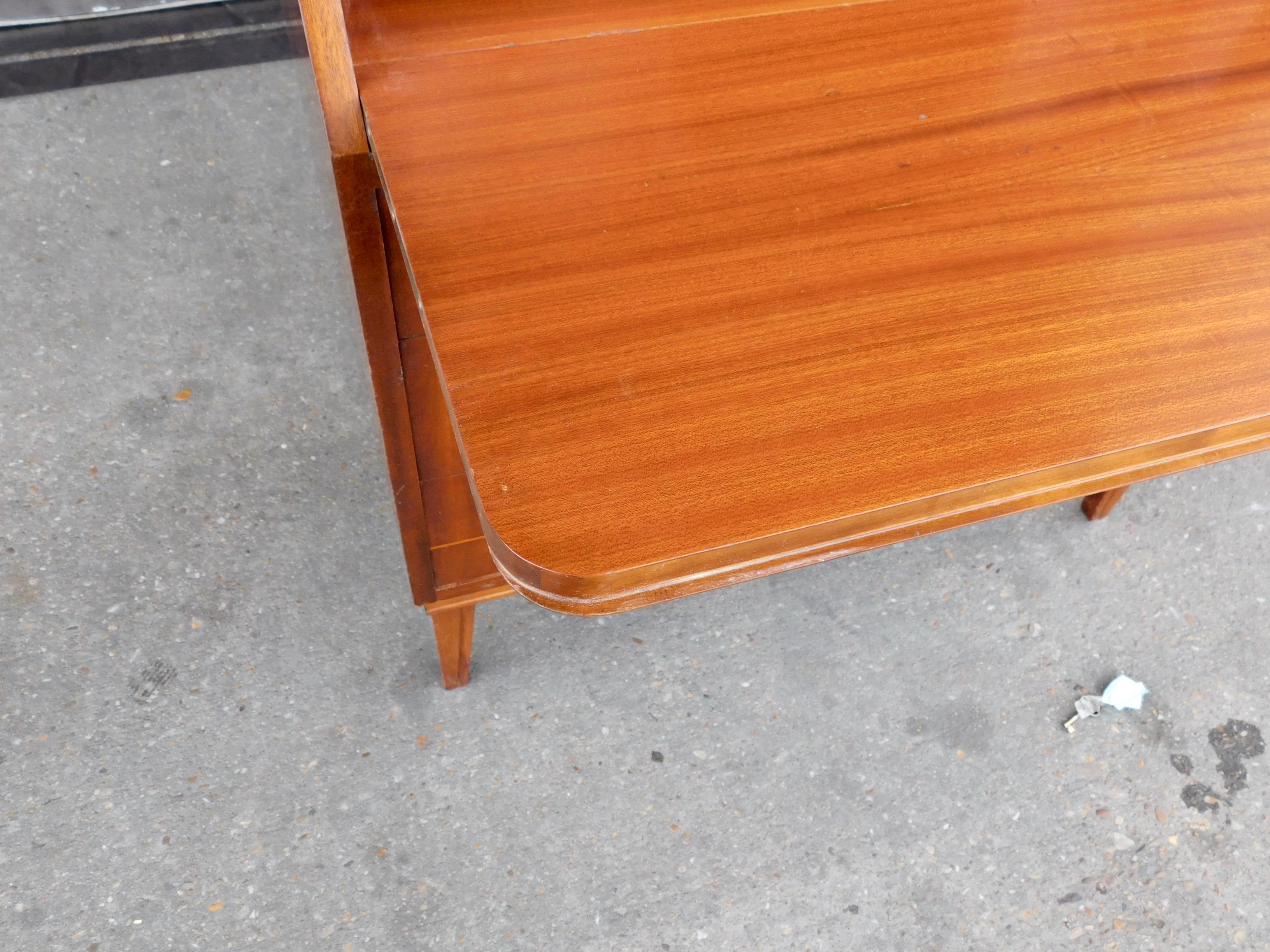 Art Moderne Secretaire Desk with Chest of Drawers in Mahogany, Sweden, 1940s For Sale 1