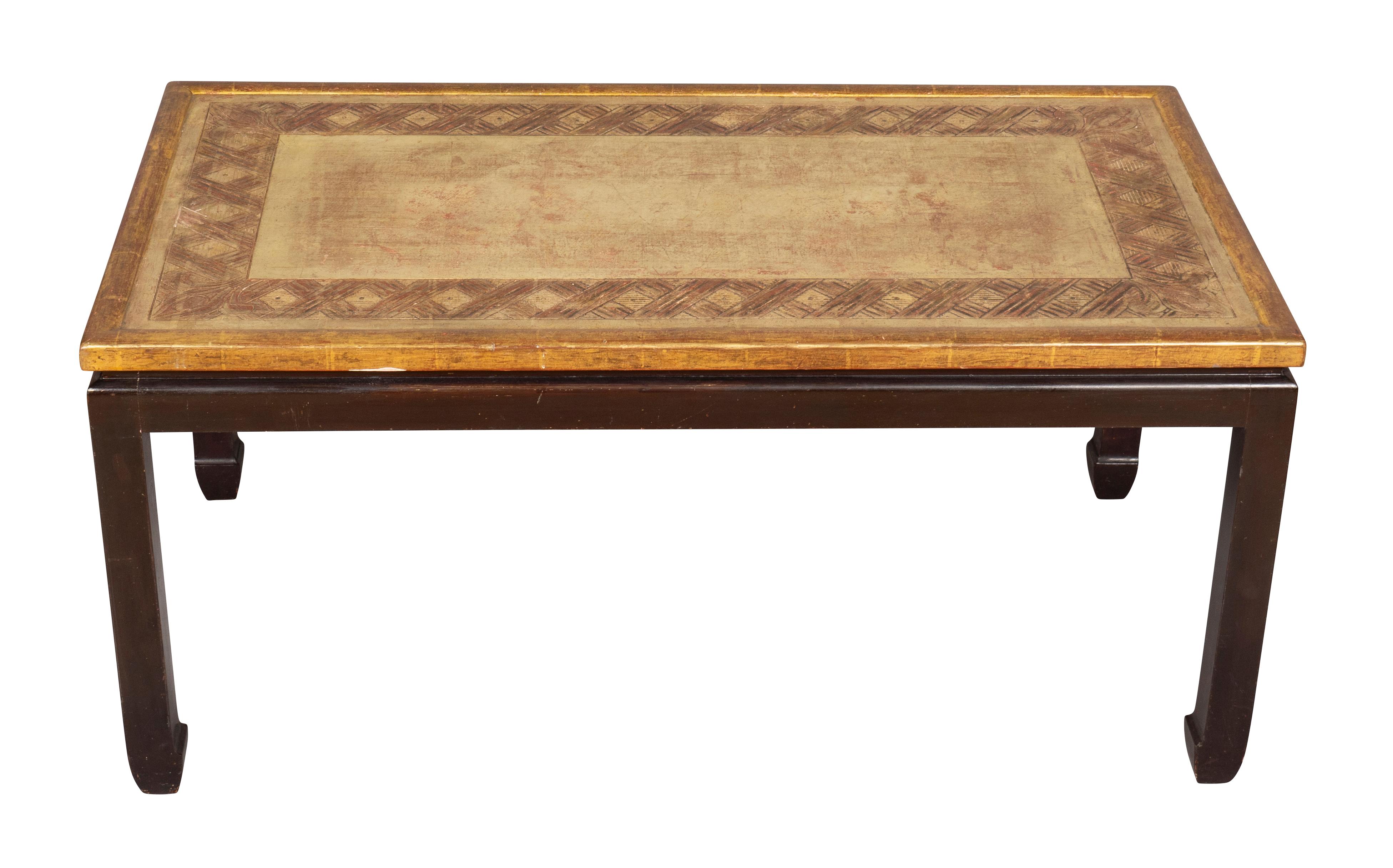 American Art Moderne Silver Gilt Coffee Table in the Style of Max Kuehne