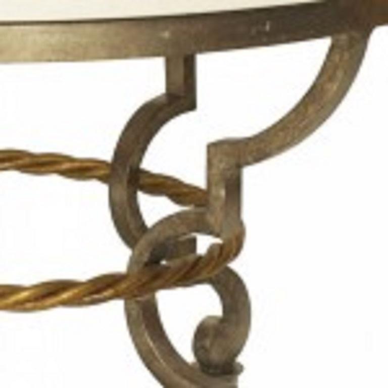 Streamlined Moderne Art Moderne Style Bronze and Limestone Coffee Table 