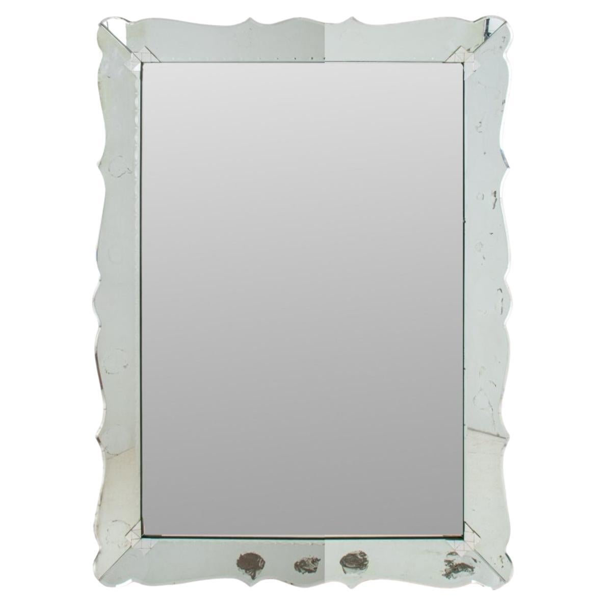 Art Moderne Venetian Style Mirror, 1940s For Sale