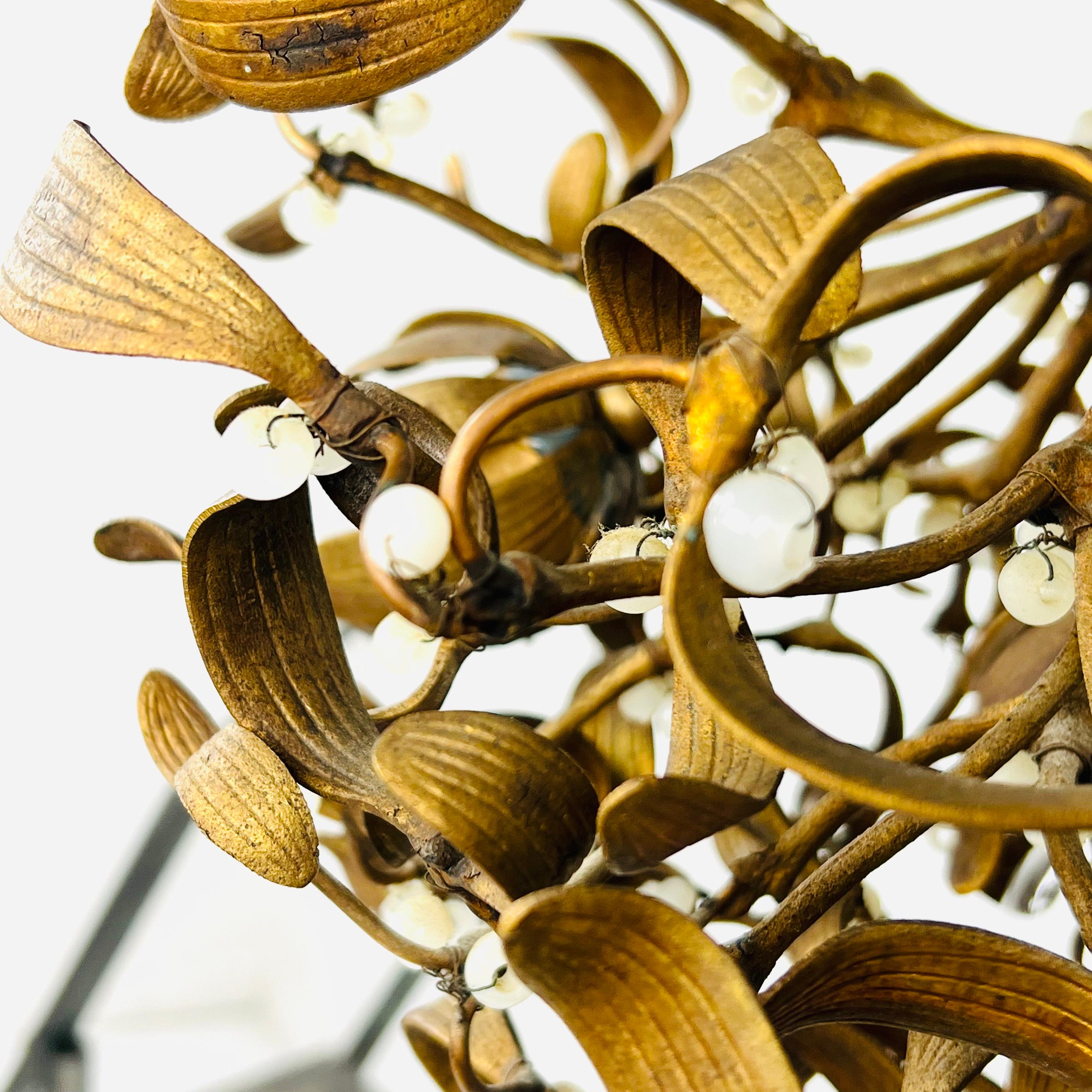 Art Nouveau Bronze Mistletoe Chandelier For Sale 9
