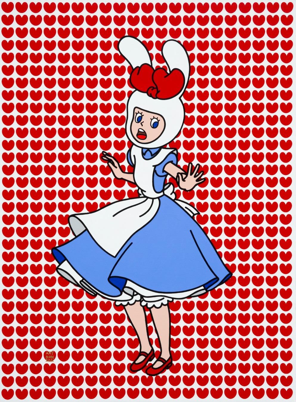 Pop Art Painting  Gazi's Adventures in Wonderland - Red Heart