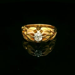 Art Nouveau 0.40 Carats old mine diamond ring