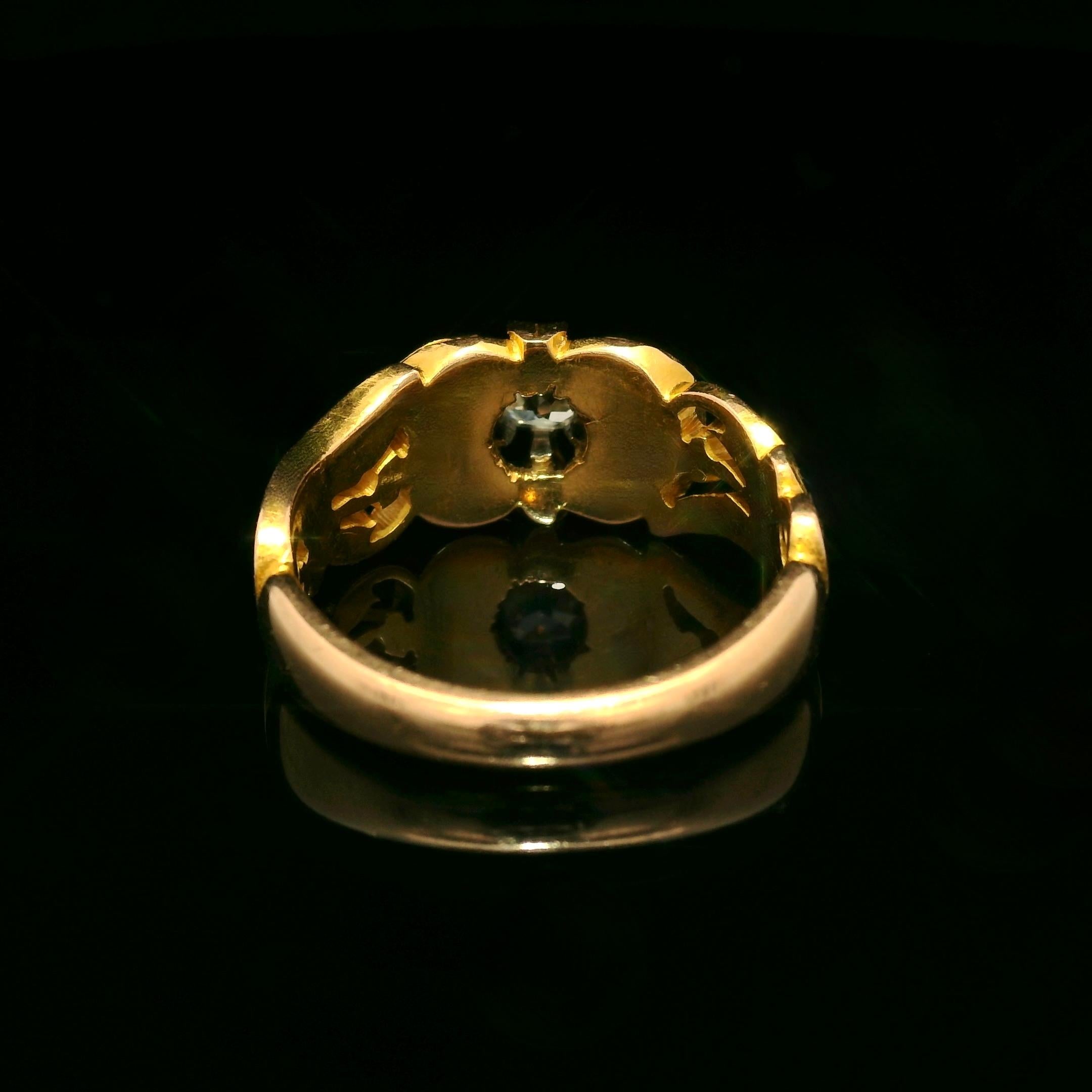 Art Nouveau 0.40 Carats old mine diamond ring For Sale 1