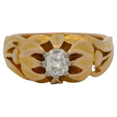 Bague Art nouveau diamant taille vieille mine de 0,40 carat