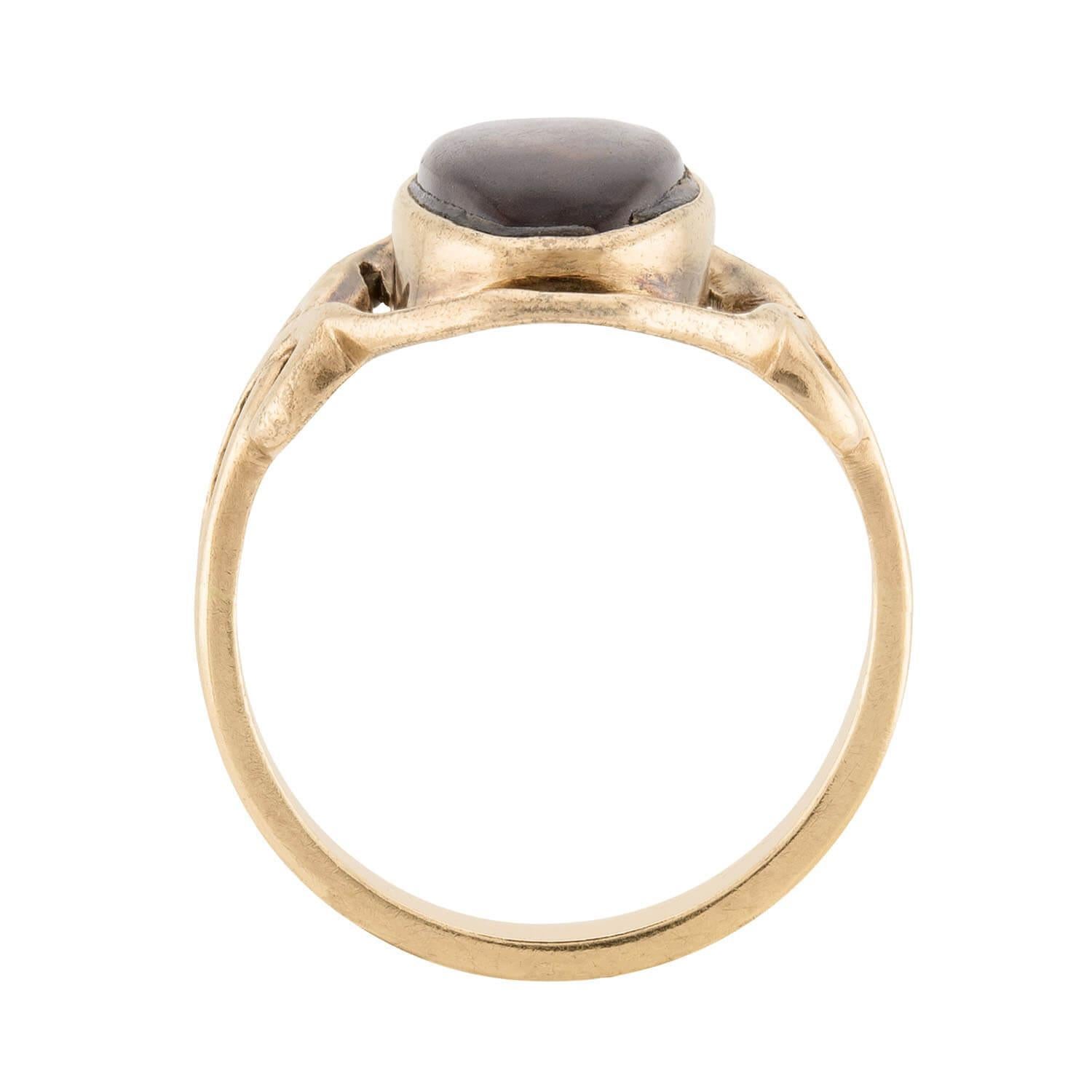 Art Nouveau 12k Boulder Opal Ring In condizioni buone in vendita a Narberth, PA