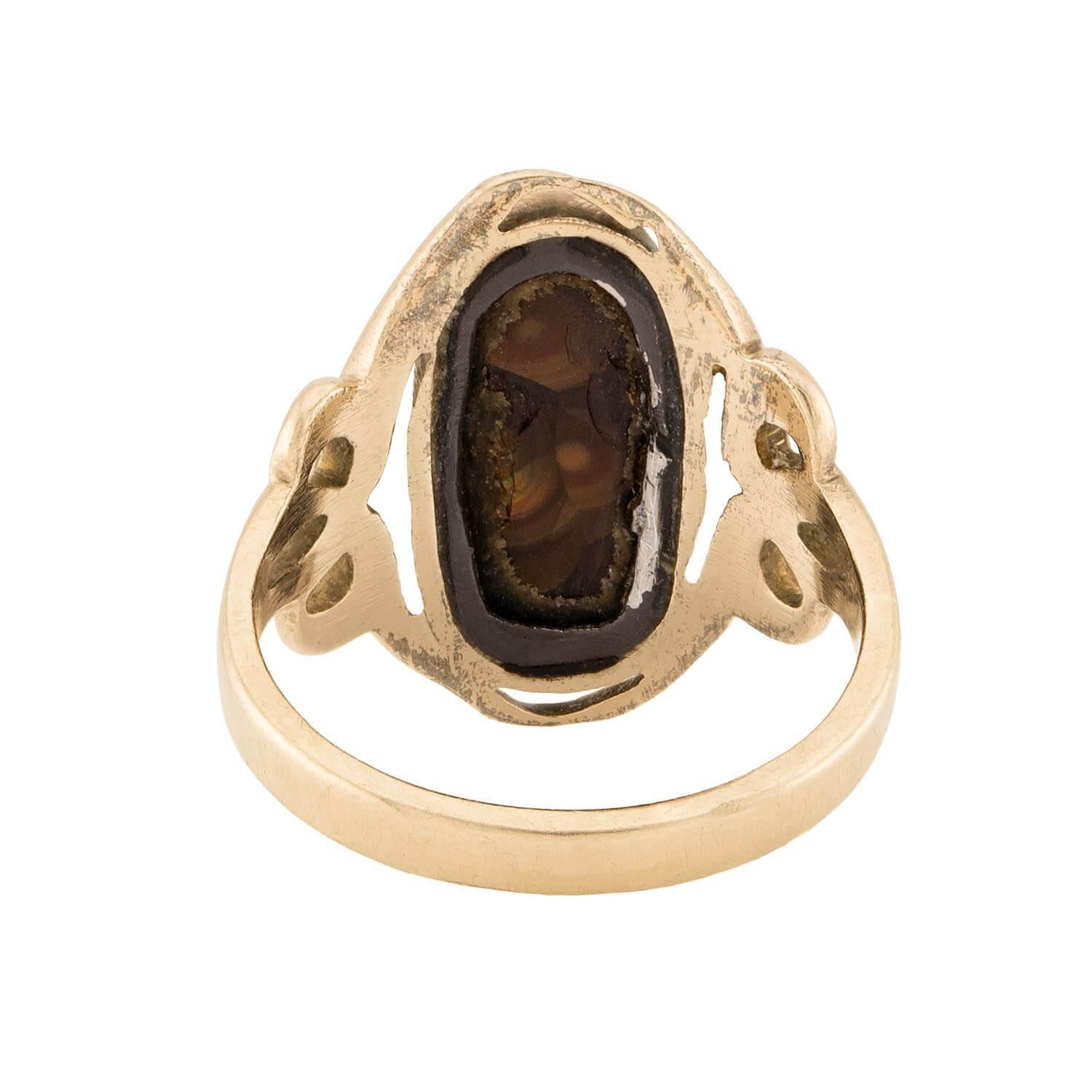 Donna Art Nouveau 12k Boulder Opal Ring in vendita