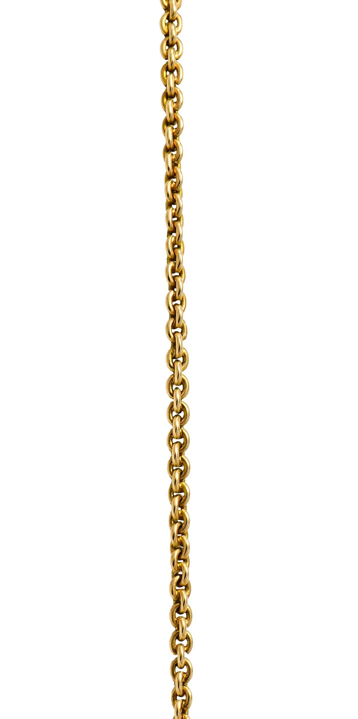 Art Nouveau 14 Karat Gold Amethyst Diamond Pearl Foliate Drop Pendant Necklace 2