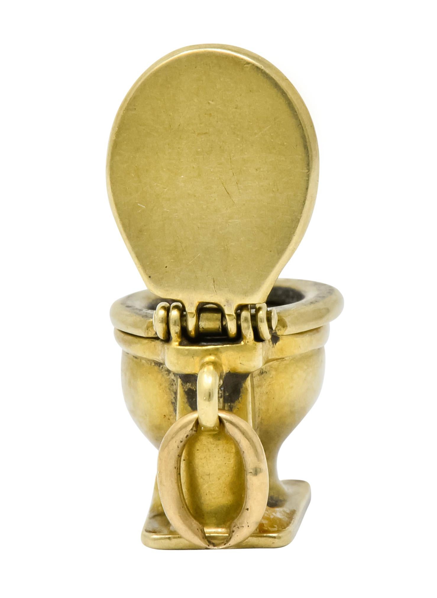Art Nouveau 14 Karat Gold Articulated Toilet Charm 1