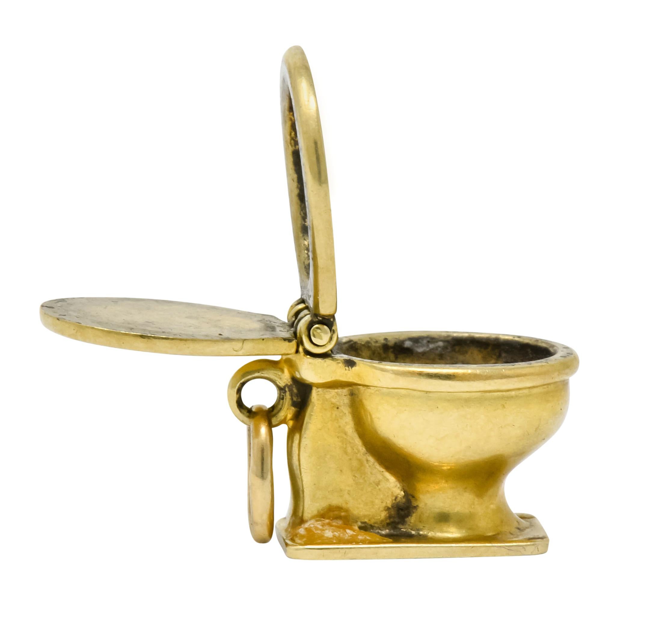 Art Nouveau 14 Karat Gold Articulated Toilet Charm 2