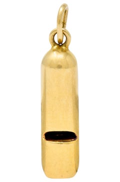 Art Nouveau 14 Karat Gold Functional Antique Whistle Charm