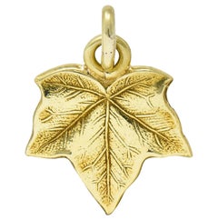 Art Nouveau 14 Karat Gold Ivy Leaf Charm