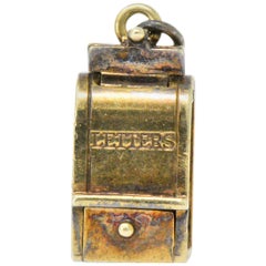 Antique Art Nouveau 14 Karat Gold Mailbox Charm