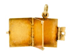 Art Nouveau 14 Karat Yellow Gold Articulated Book Charm