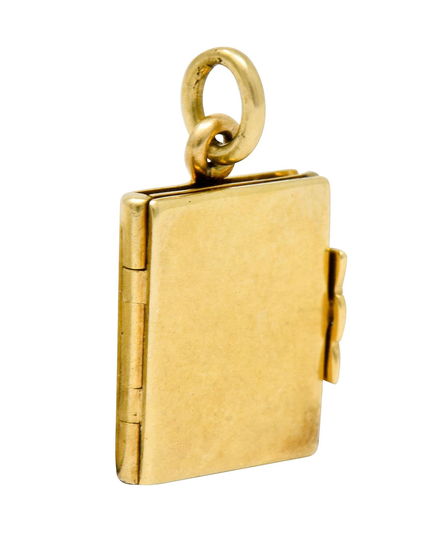 yellow gold book charm