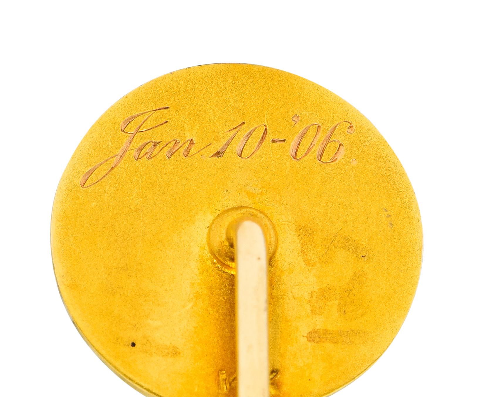 Art Nouveau 14 Karat Yellow Gold Hooded Prophet Stickpin 1