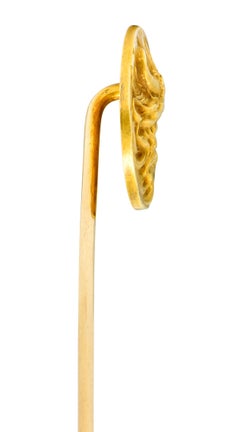 Art Nouveau 14 Karat Yellow Gold Viking Stickpin