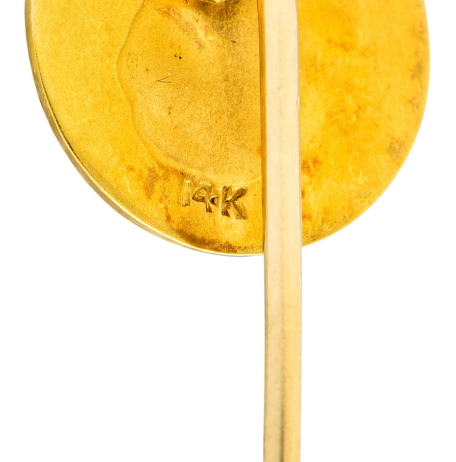 Art Nouveau 14 Karat Yellow Gold Viking Stickpin 1