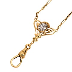 Art Nouveau 14k Diamond Lorgnette Chain