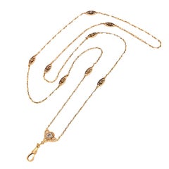 Chaîne lorgnette Art Nouveau 14 carats