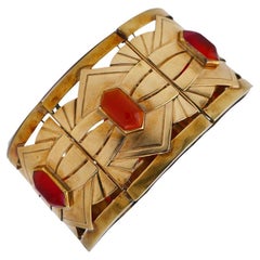 Art Nouveau 14k Gold Carnelian Bracelet Estate Jewelry Antique
