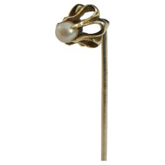 Used Art Nouveau 14K Gold & Pearl Stick Pin - United States - Circa 1910