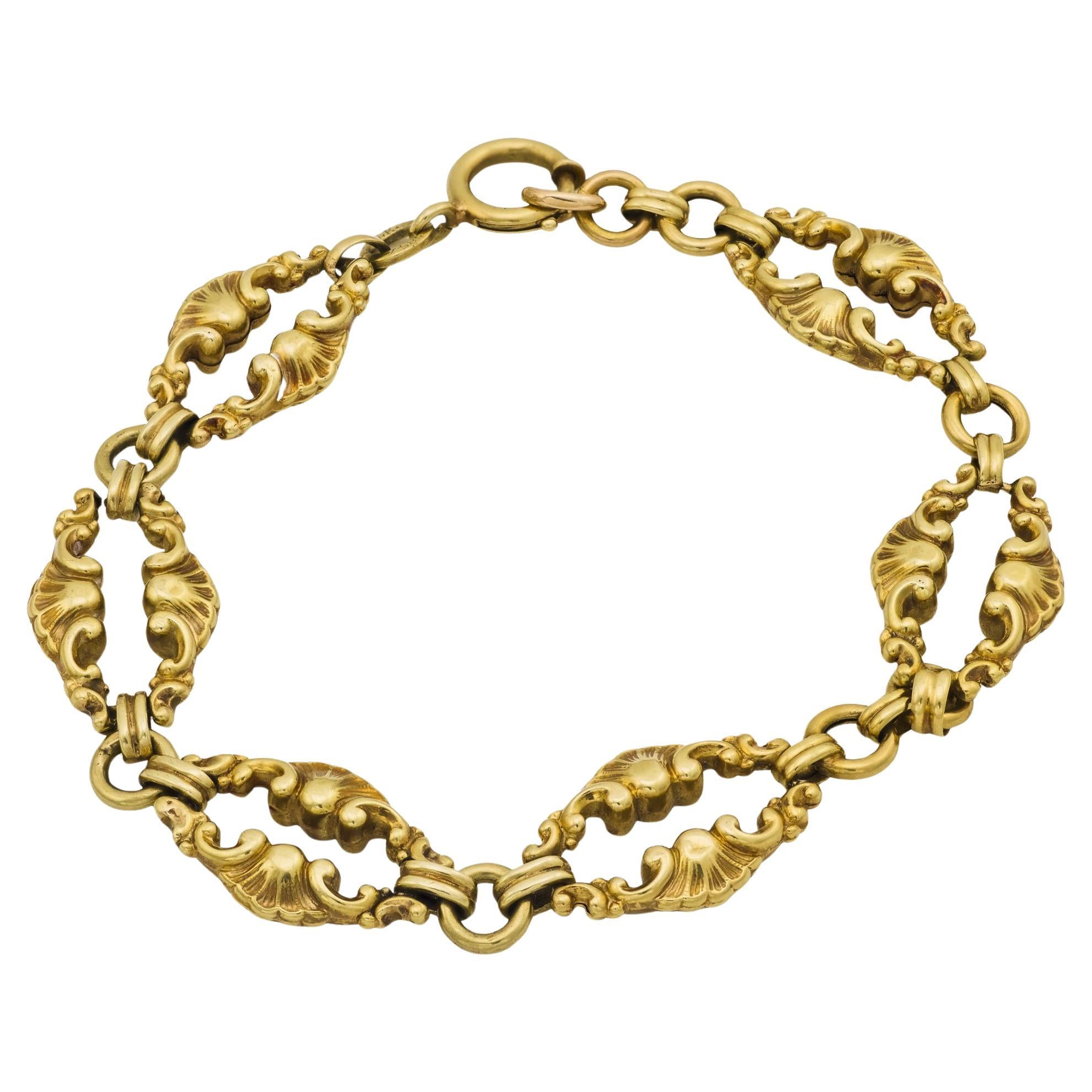Art Nouveau 14k Link Bracelet en vente