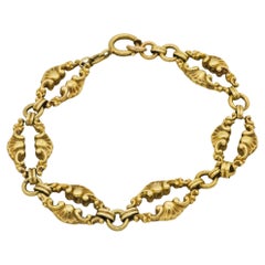 Art Nouveau 14k Link Bracelet