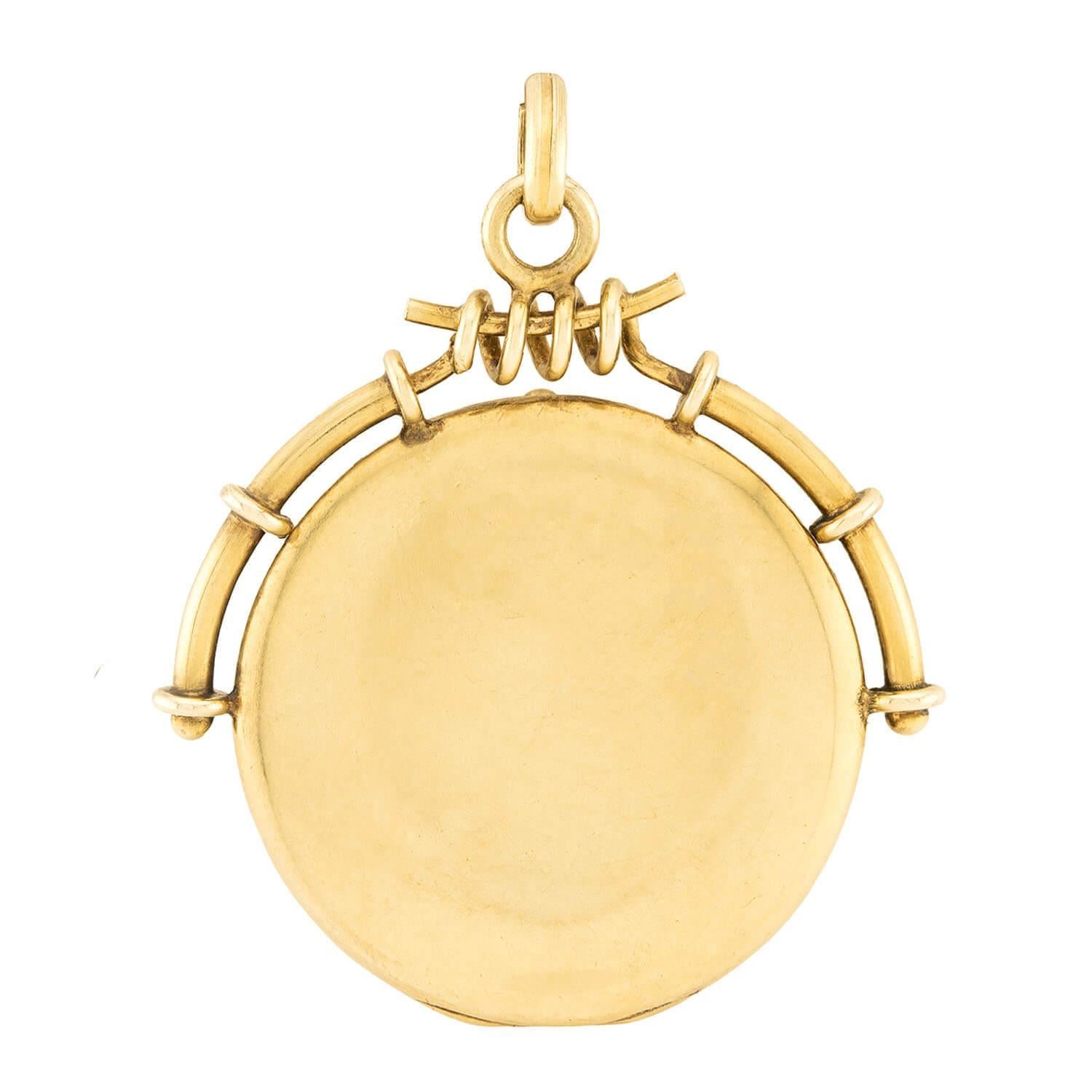 De las mujeres Medallón Monograma Art Nouveau 14k en venta