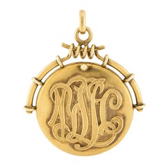 Medallón Monograma Art Nouveau 14k