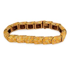 Art Nouveau 14k Repoussé Link Bracelet