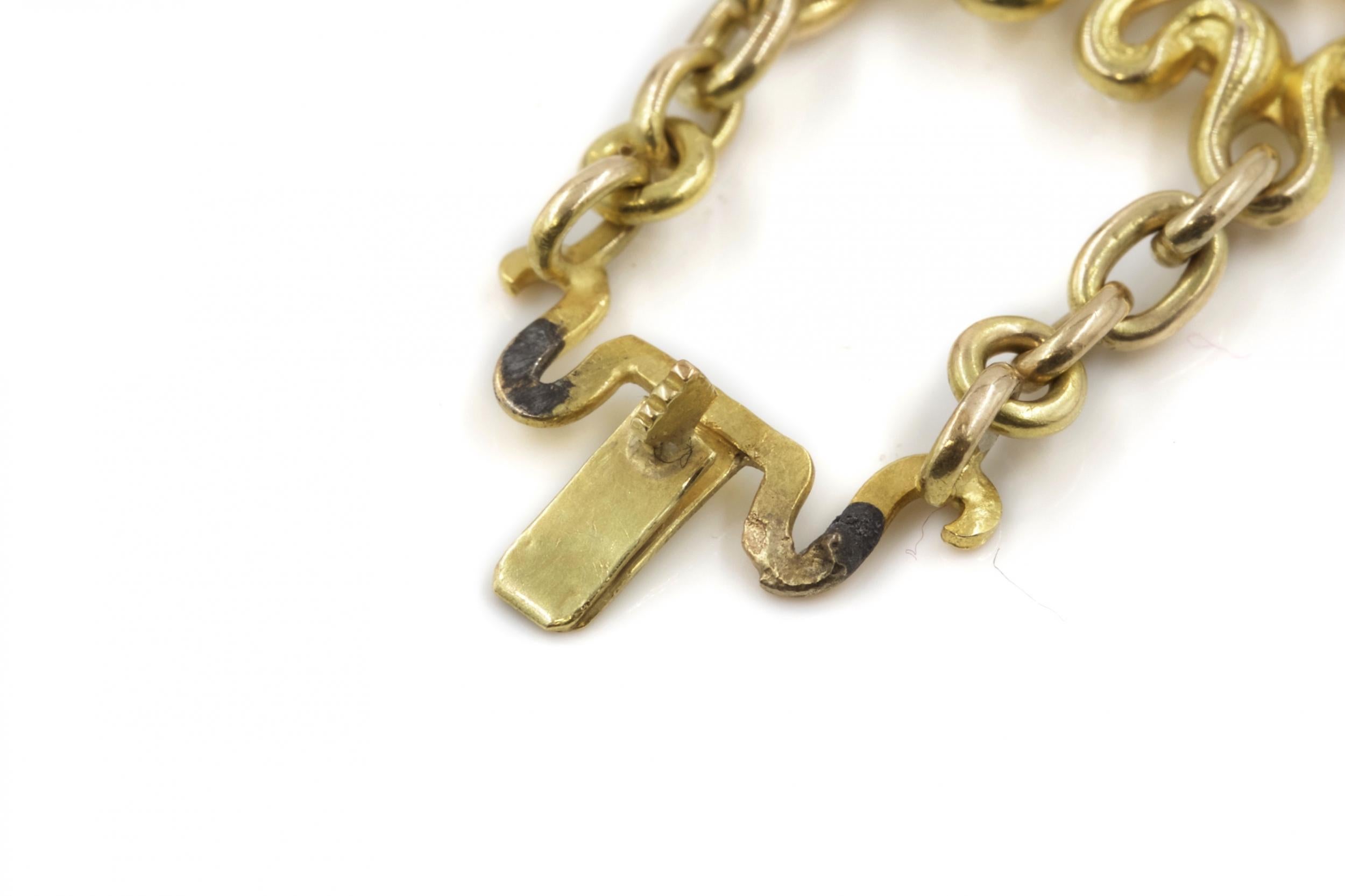Art Nouveau 14K Yellow Gold Strap Bracelet by Sloan & Co. 3