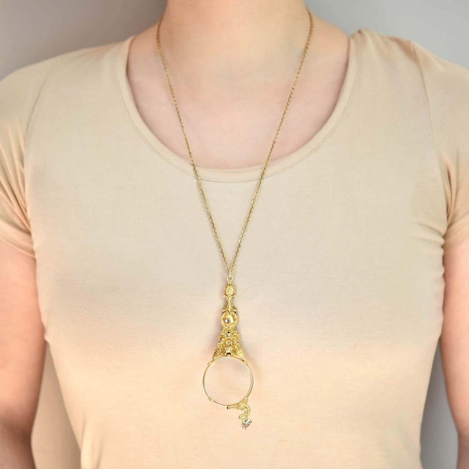 Occhiali a loretta espandibili in stile Art Nouveau 14kt in vendita 2