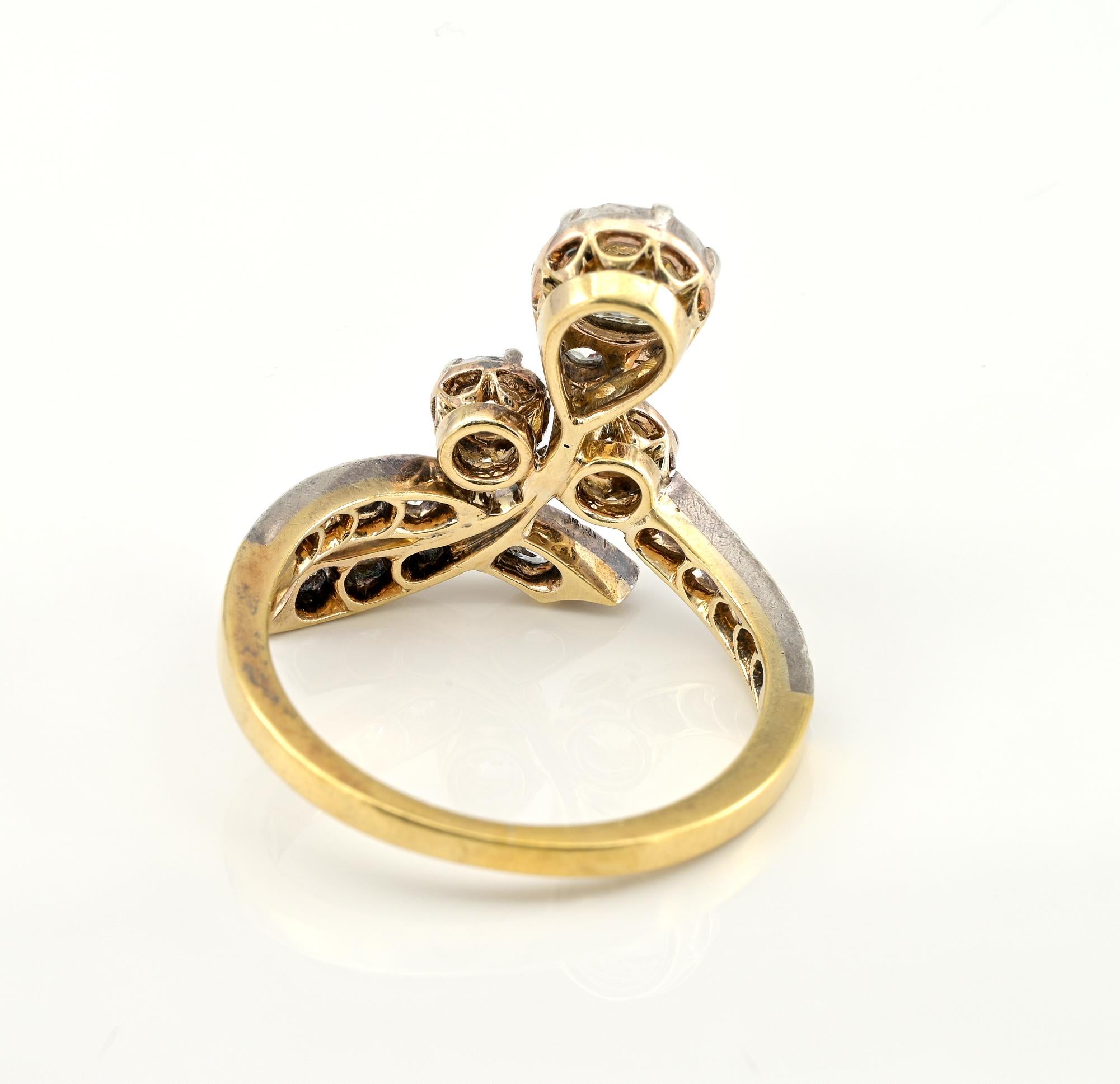 Art Nouveau 1.50 Ct Diamond 18 KT Ring For Sale 2
