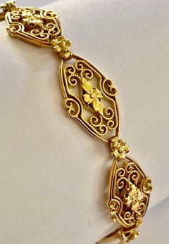 Art Nouveau 18 Karat Yellow Gold Braclet circa 1920, Made in France