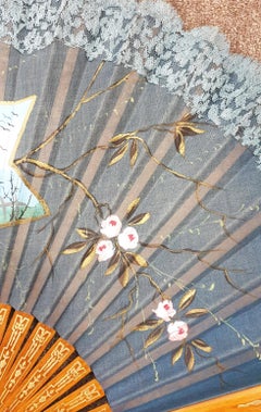 Ventaglio grande Art Nouveau 1890 Flamenco Pericon