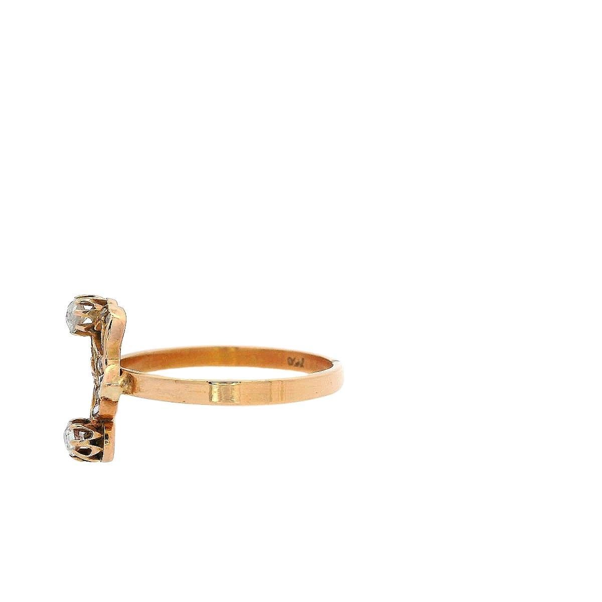 Bague Art nouveau 1890 en or jaune 18 carats avec diamants Unisexe en vente