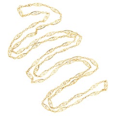Collier à maillons en fil de fer français 18k Art Nouveau