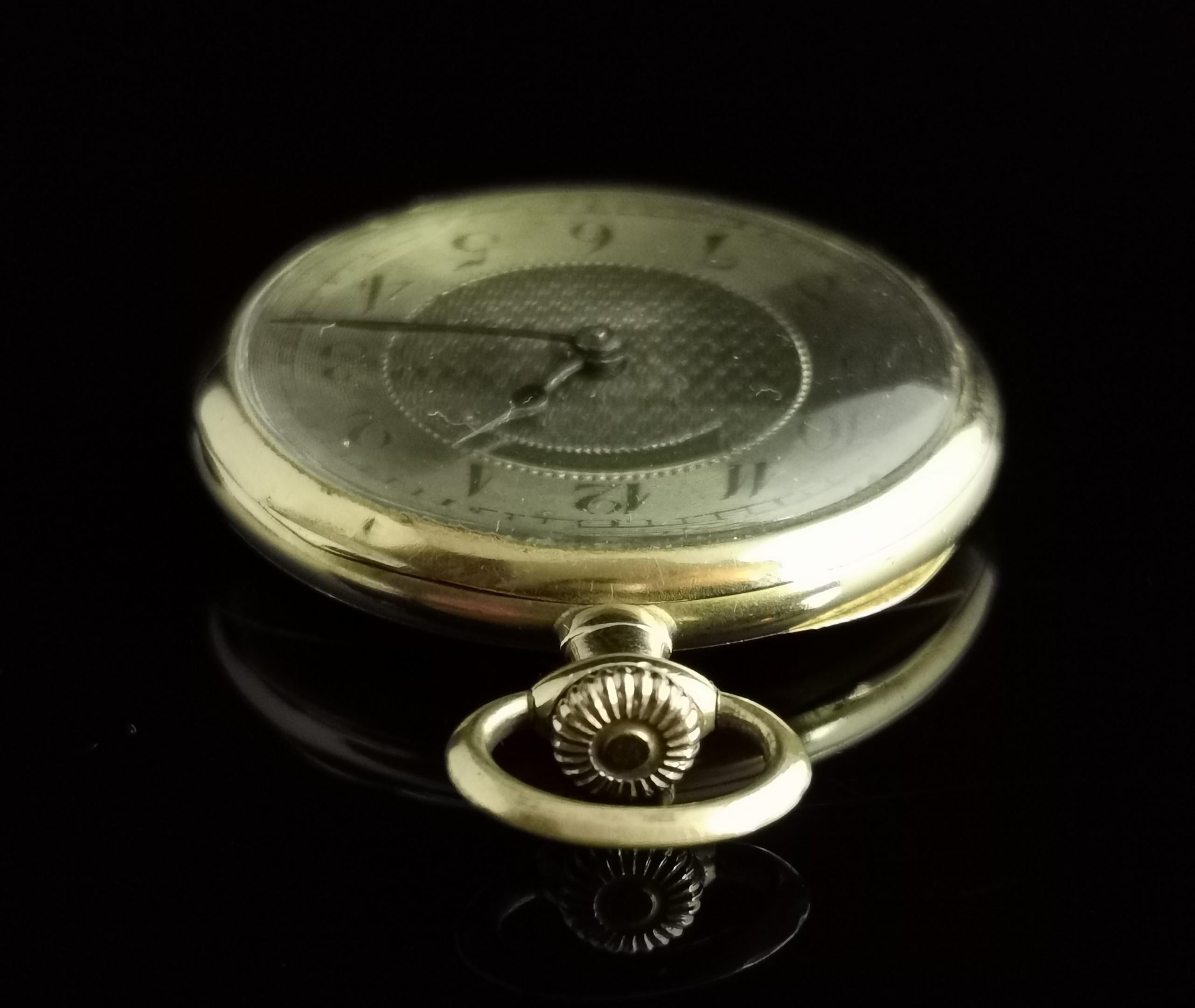 Art Nouveau 18k Gold Diamond Pocket Watch, Fob Watch, Escasany For Sale 1
