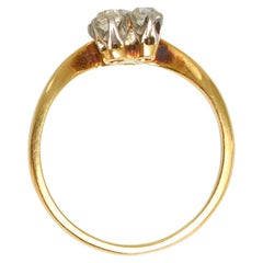Art Nouveau 18k Gold Diamond Three-Stone Ring, Circa 1910
