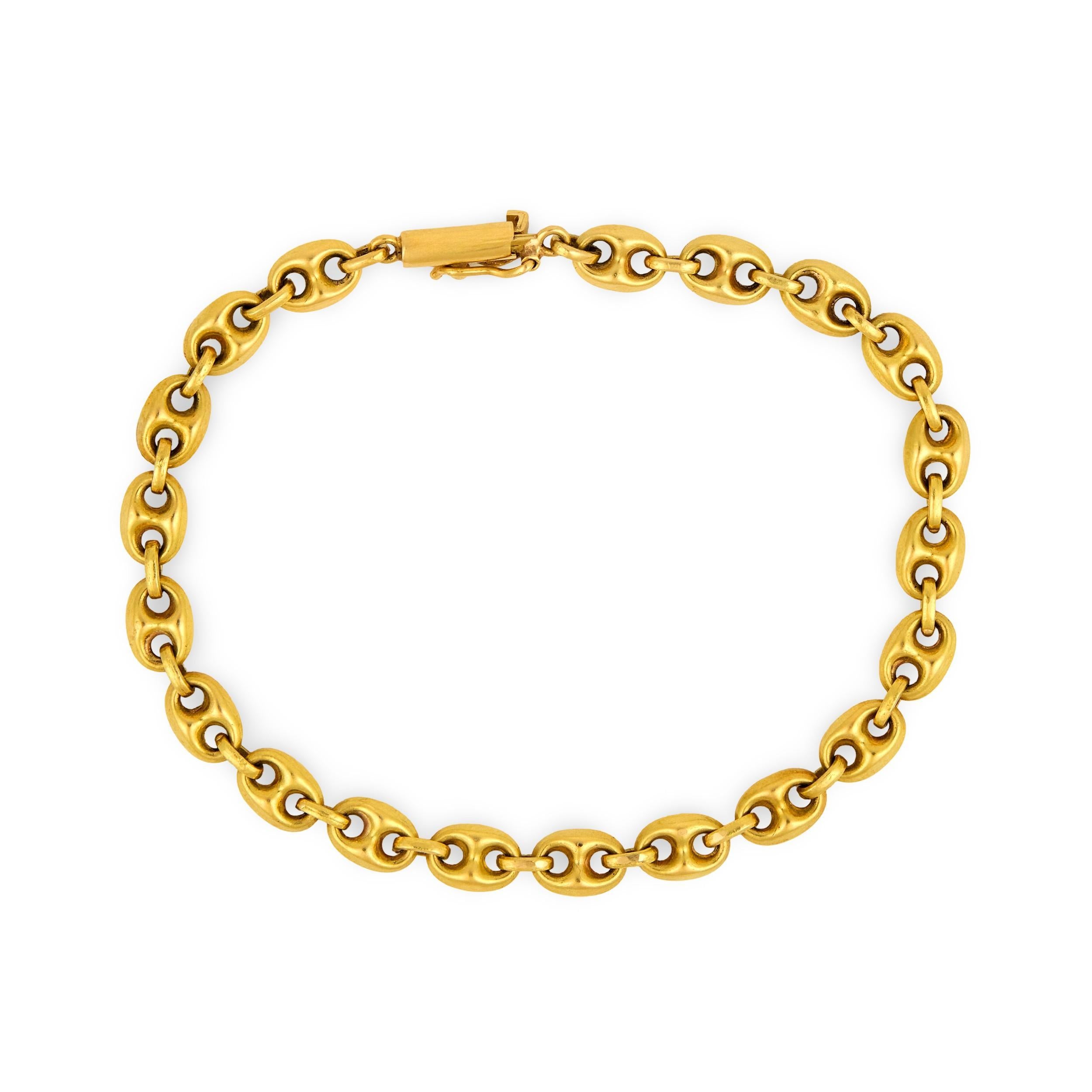 Art Nouveau 18k "Gucci" Link Bracelet For Sale