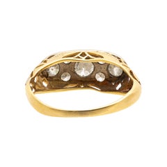 Art Nouveau 18K Yellow Gold and Diamond Ring