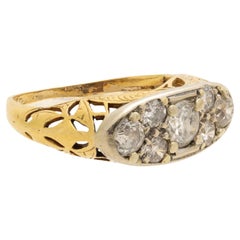 Art Nouveau 18K Yellow Gold and Diamond Ring