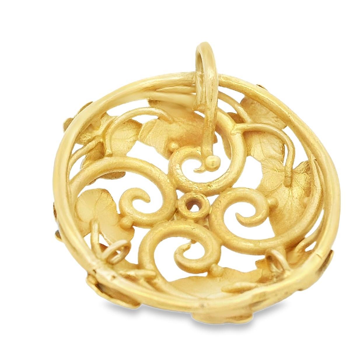 Art Nouveau 18k Yellow Gold and Old Mine Cut Diamond Watch Holder/Pendant For Sale 6
