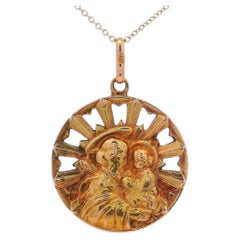 Art Nouveau 18kt yellow Gold Religious Pendant