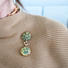 ART NOUVEAU 1900 Plique à Jour Enamel Watch In 18Kt Gold With Rose Cuts Diamonds