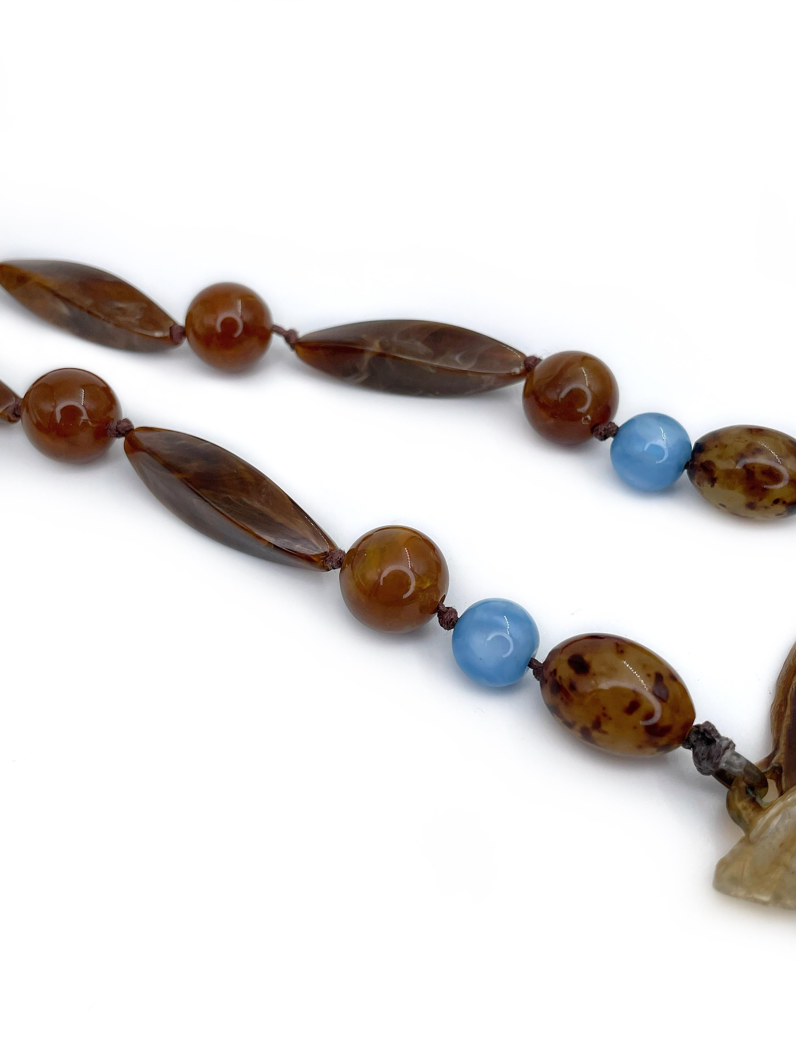 Georges Pierre, collier à pendentif en perles Art Nouveau des années 1900, signé Insect en vente 1
