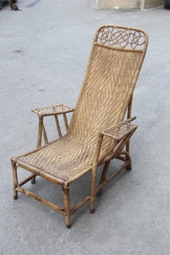 Art Nouveau 1910 Armchair Light Brown Bamboo Emilio Paoli Firenze