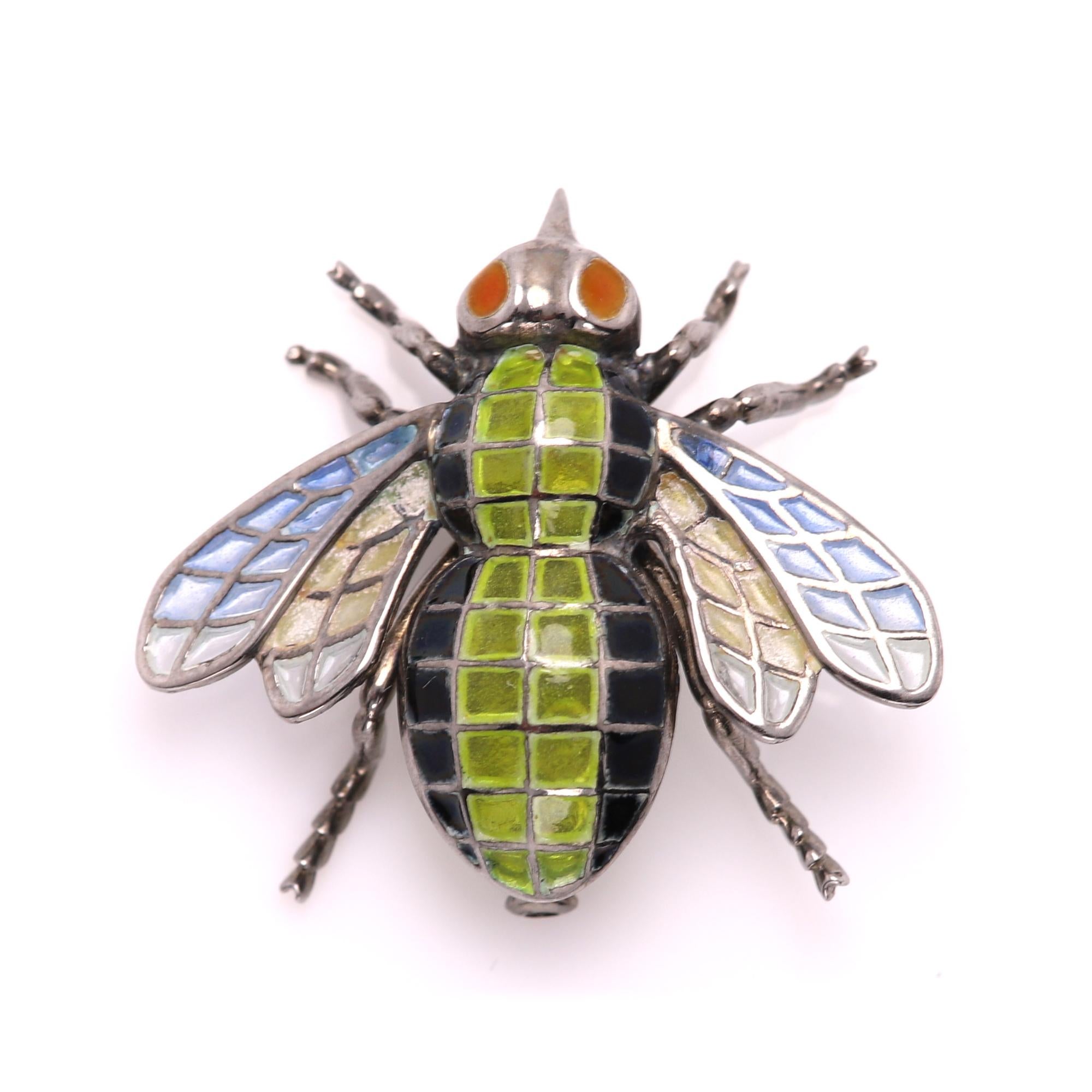 Vintage But never used
Sterling silver 925 (oxidized)
Enamel Fly
Pendant and Pin 
Green & Black Colors
Weight : 6.90 Grams
Size: approx 30 mm (1.25' inch)
Hand made In Spain around 2006 
+Gift Box