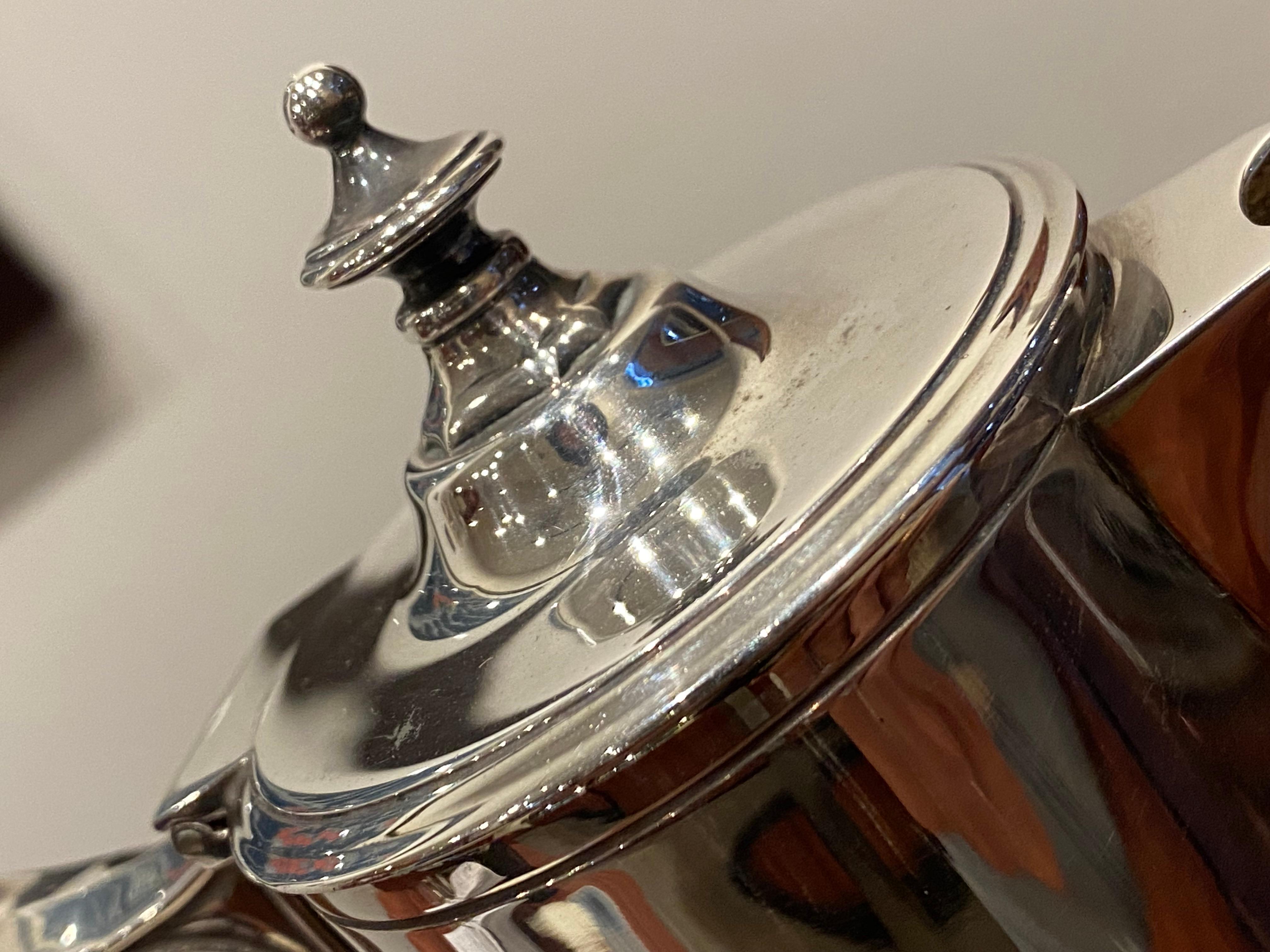 Art-Nouveau 1940's Silver Plated Claret Jug by Topazio Casquinha, Portugal. For Sale 5